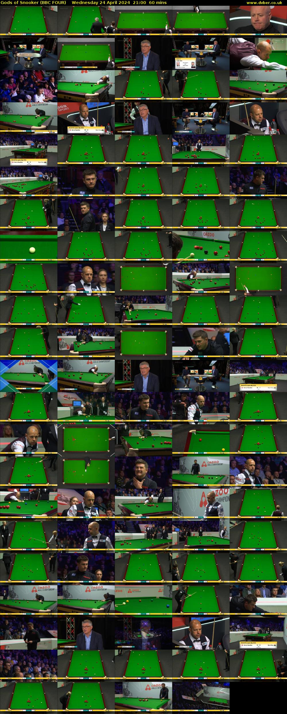 Gods of Snooker (BBC FOUR) Wednesday 24 April 2024 21:00 - 22:00
