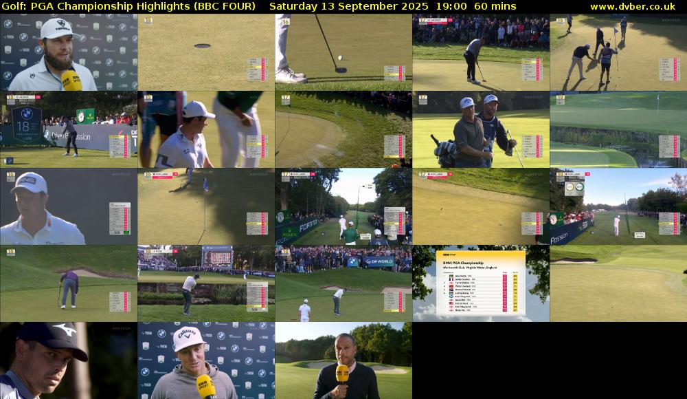 Golf: PGA Championship Highlights (BBC FOUR) Saturday 13 September 2025 19:00 - 20:00