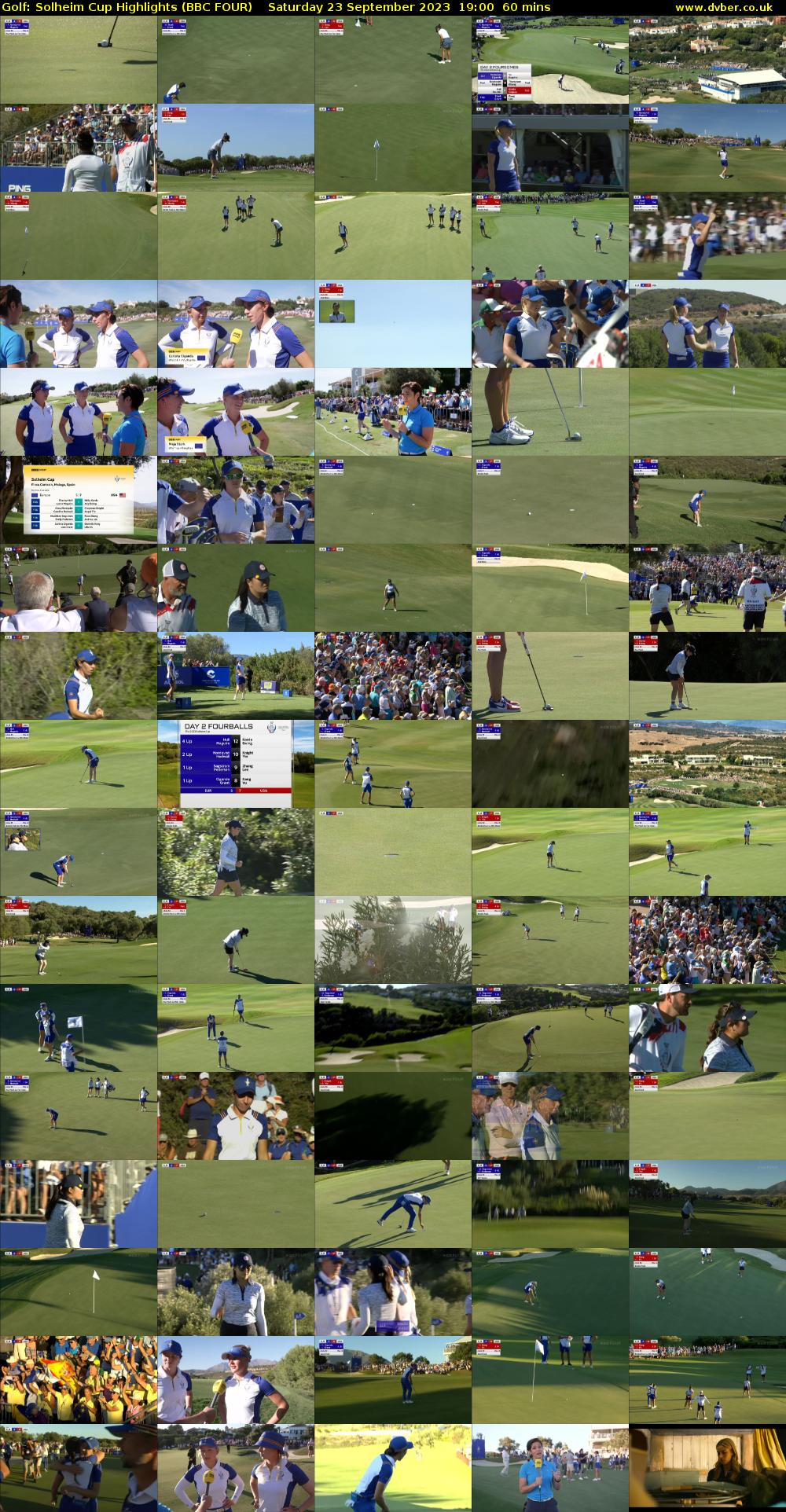 Golf: Solheim Cup Highlights (BBC FOUR) Saturday 23 September 2023 19:00 - 20:00