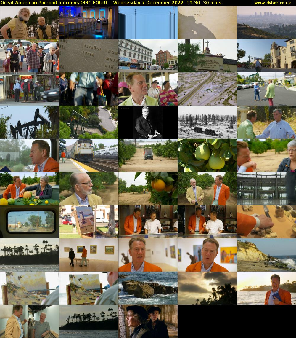Great American Railroad Journeys (BBC FOUR) Wednesday 7 December 2022 19:30 - 20:00