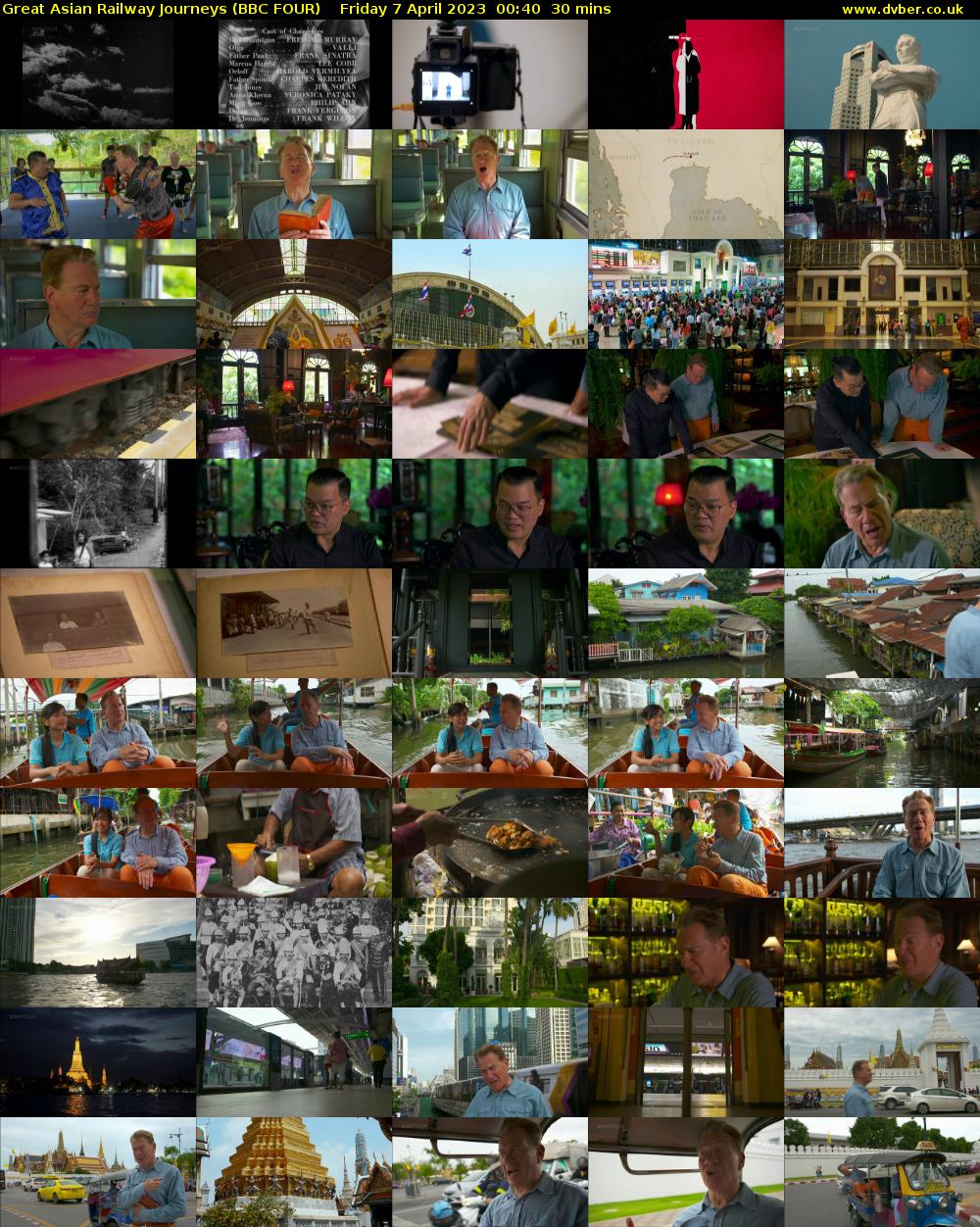 Great Asian Railway Journeys (BBC FOUR) Friday 7 April 2023 00:40 - 01:10