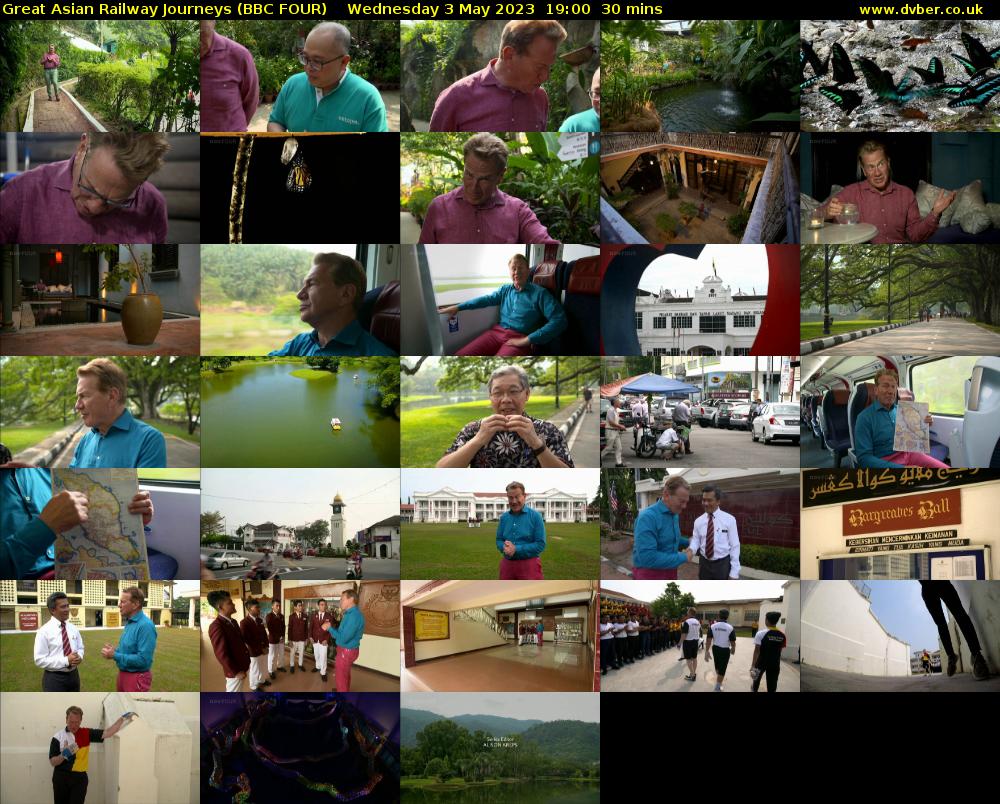 Great Asian Railway Journeys (BBC FOUR) Wednesday 3 May 2023 19:00 - 19:30