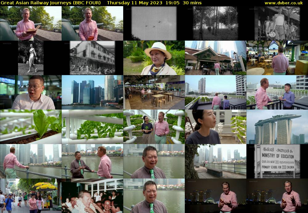 Great Asian Railway Journeys (BBC FOUR) Thursday 11 May 2023 19:05 - 19:35