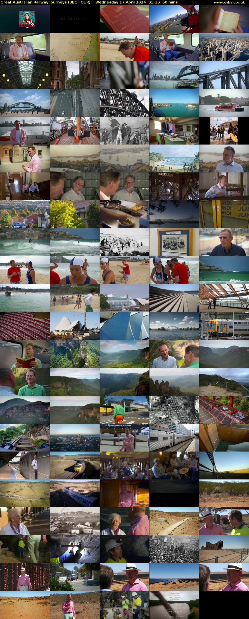 Great Australian Railway Journeys (BBC FOUR) Wednesday 17 April 2024 01:30 - 02:30