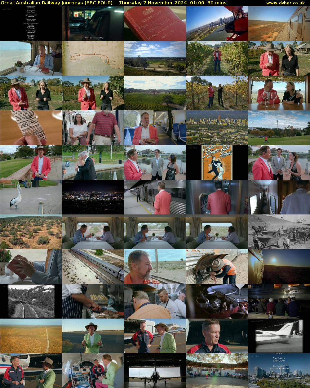 Great Australian Railway Journeys (BBC FOUR) Thursday 7 November 2024 01:00 - 01:30