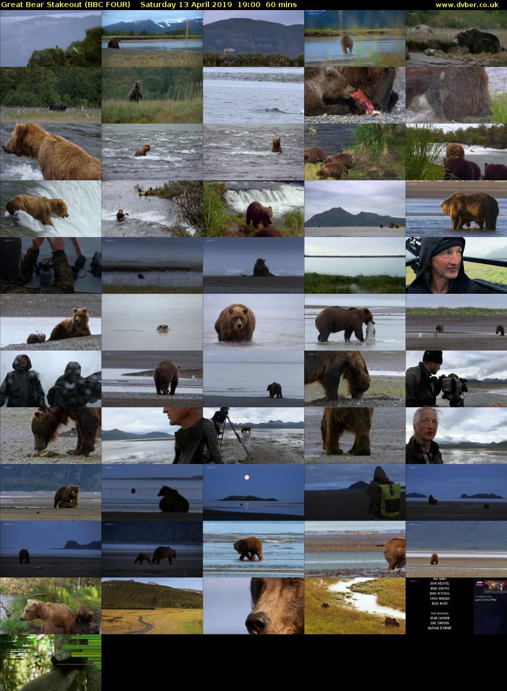 Great Bear Stakeout (BBC FOUR) Saturday 13 April 2019 19:00 - 20:00