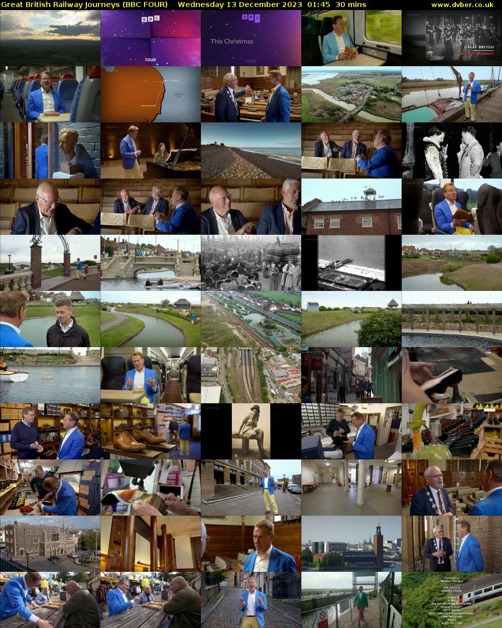 Great British Railway Journeys (BBC FOUR) Wednesday 13 December 2023 01:45 - 02:15