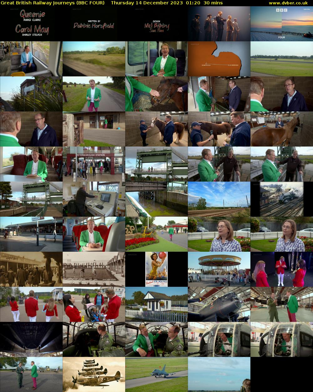 Great British Railway Journeys (BBC FOUR) Thursday 14 December 2023 01:20 - 01:50