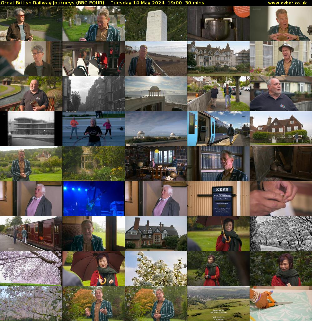 Great British Railway Journeys (BBC FOUR) Tuesday 14 May 2024 19:00 - 19:30