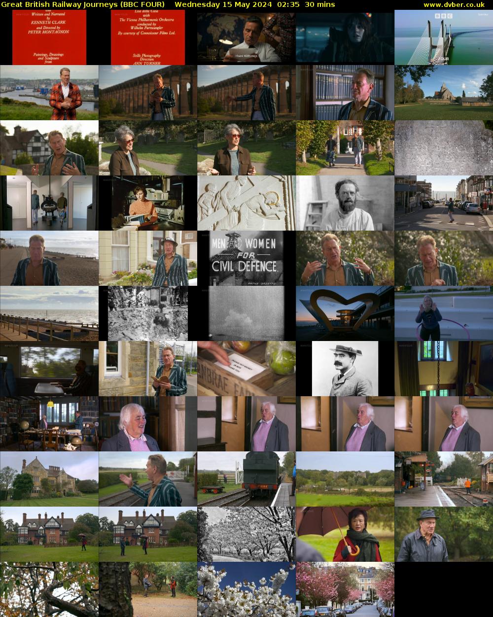 Great British Railway Journeys (BBC FOUR) Wednesday 15 May 2024 02:35 - 03:05