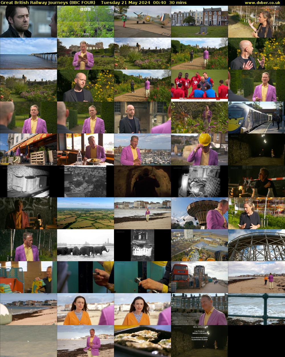 Great British Railway Journeys (BBC FOUR) Tuesday 21 May 2024 00:40 - 01:10