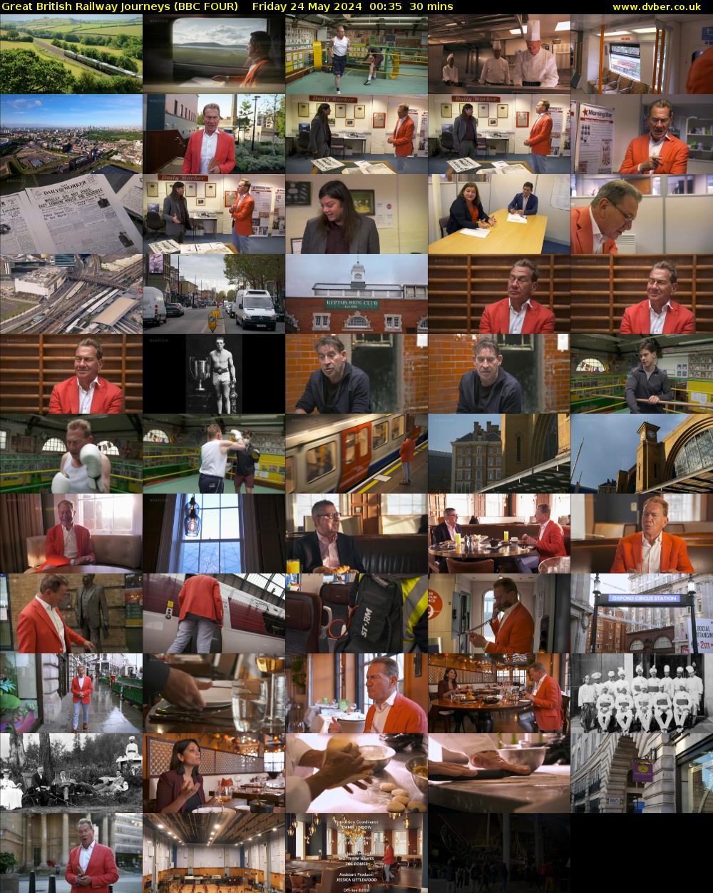 Great British Railway Journeys (BBC FOUR) Friday 24 May 2024 00:35 - 01:05