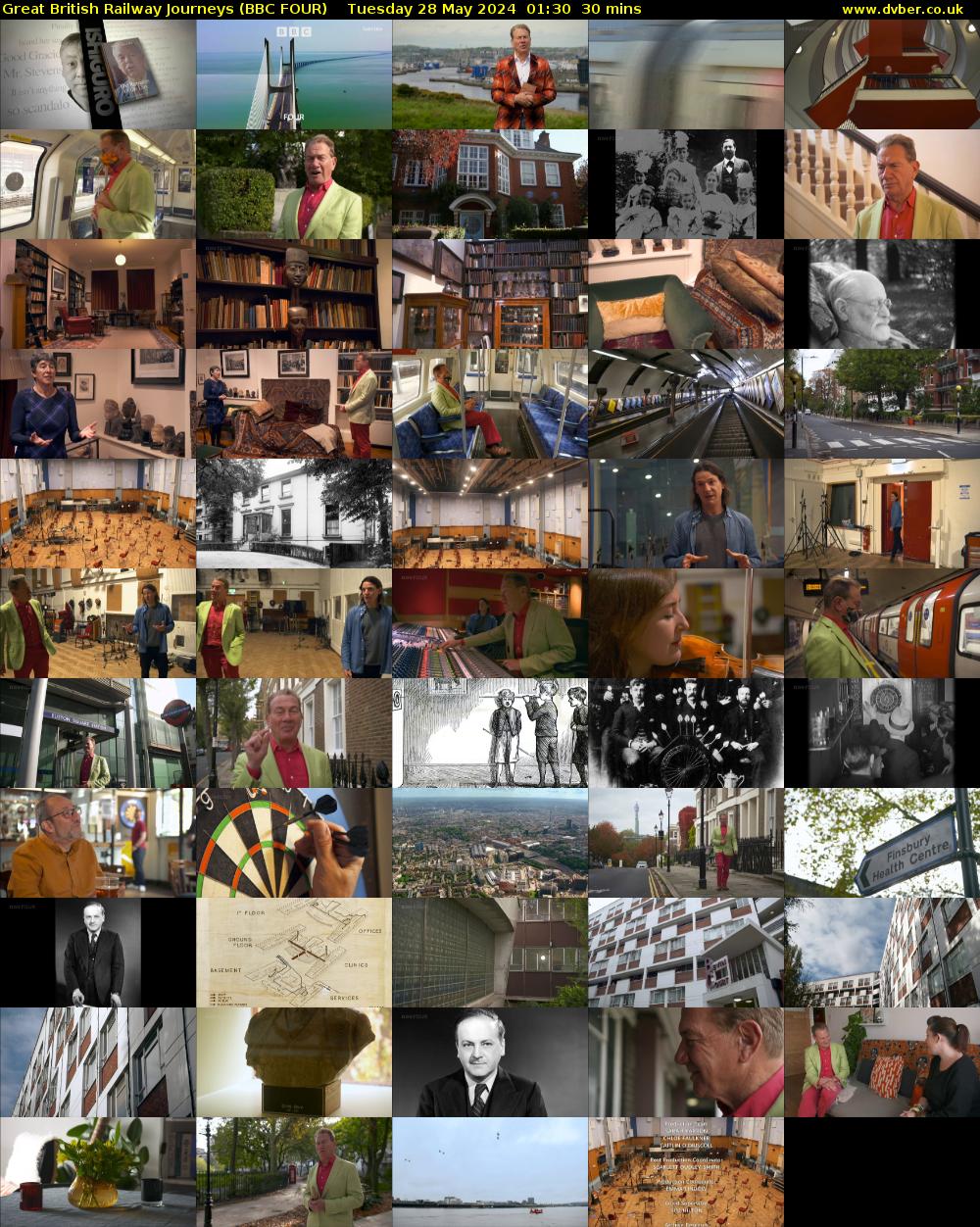 Great British Railway Journeys (BBC FOUR) Tuesday 28 May 2024 01:30 - 02:00