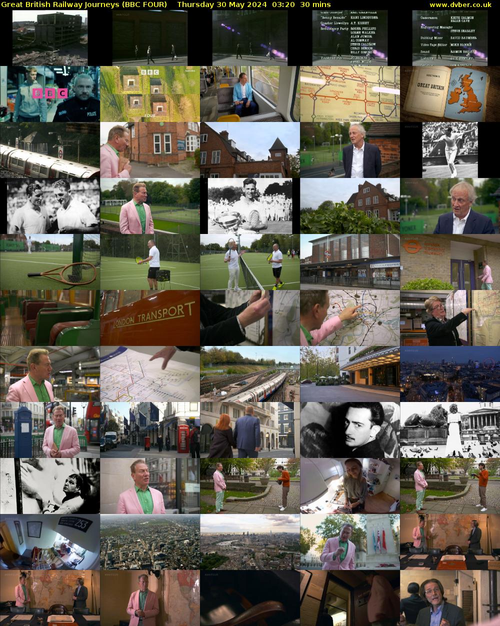 Great British Railway Journeys (BBC FOUR) Thursday 30 May 2024 03:20 - 03:50