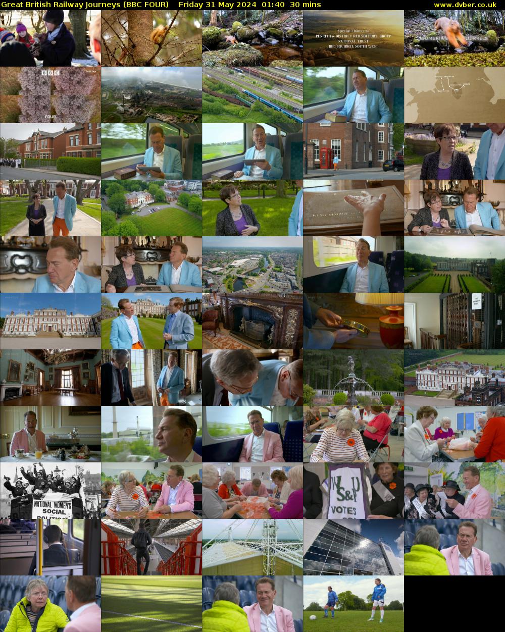 Great British Railway Journeys (BBC FOUR) Friday 31 May 2024 01:40 - 02:10