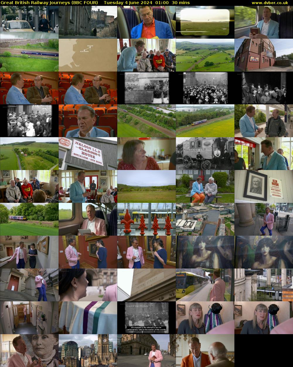 Great British Railway Journeys (BBC FOUR) Tuesday 4 June 2024 01:00 - 01:30