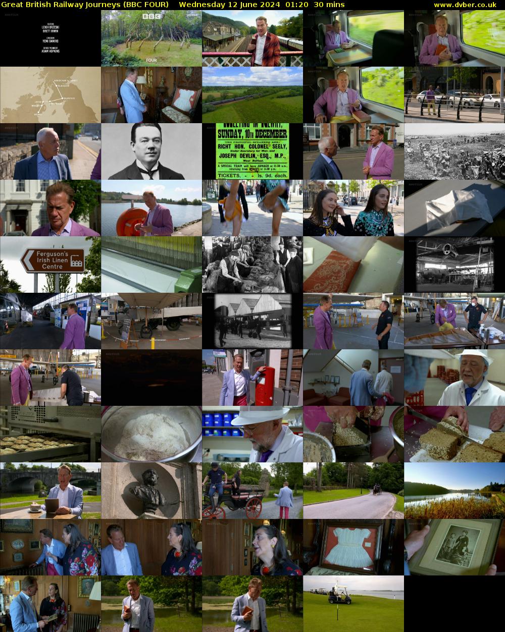 Great British Railway Journeys (BBC FOUR) Wednesday 12 June 2024 01:20 - 01:50