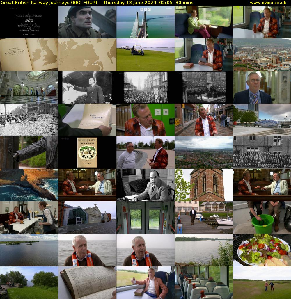 Great British Railway Journeys (BBC FOUR) Thursday 13 June 2024 02:05 - 02:35