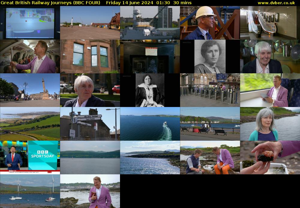 Great British Railway Journeys (BBC FOUR) Friday 14 June 2024 01:30 - 02:00
