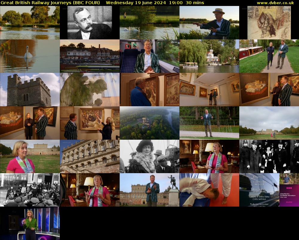 Great British Railway Journeys (BBC FOUR) Wednesday 19 June 2024 19:00 - 19:30