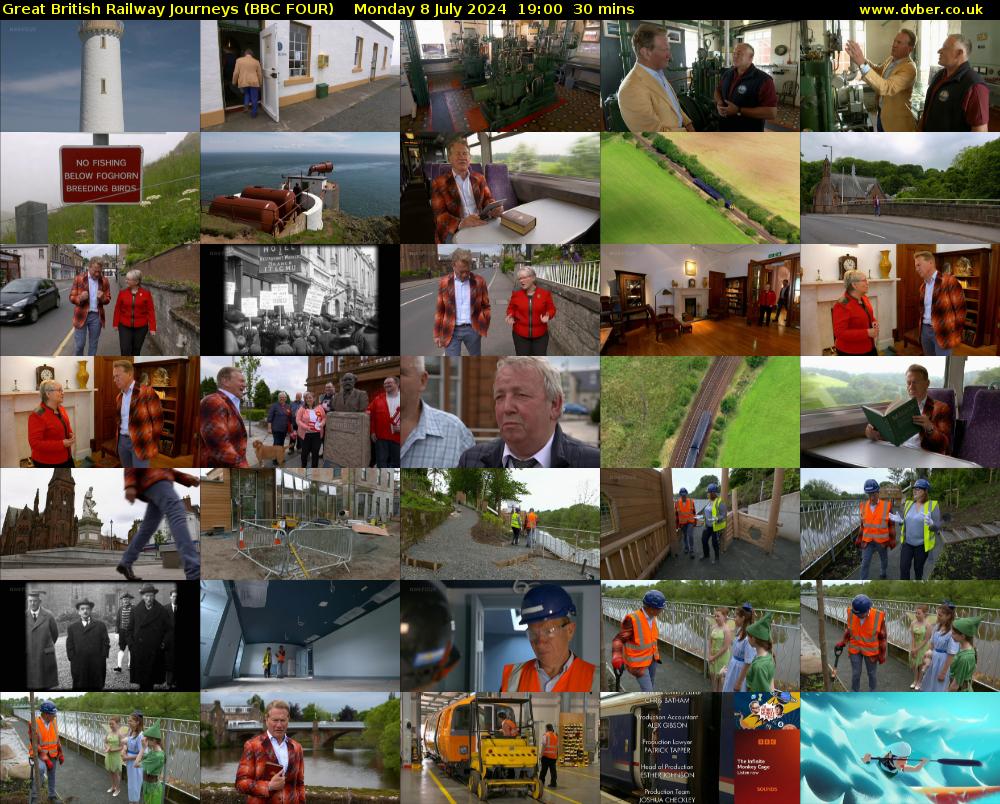 Great British Railway Journeys (BBC FOUR) Monday 8 July 2024 19:00 - 19:30