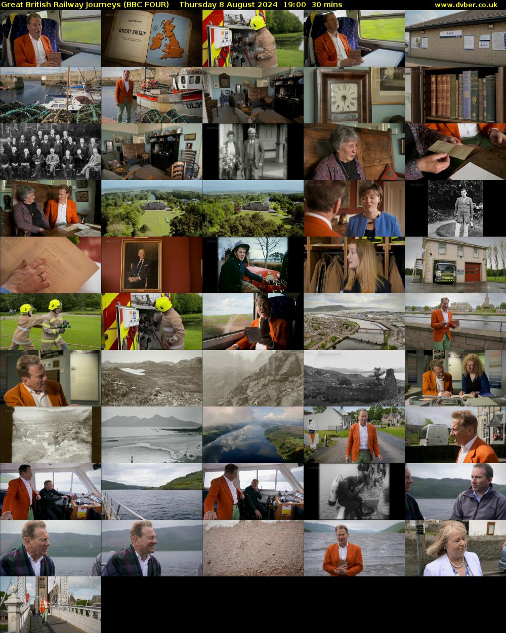 Great British Railway Journeys (BBC FOUR) Thursday 8 August 2024 19:00 - 19:30