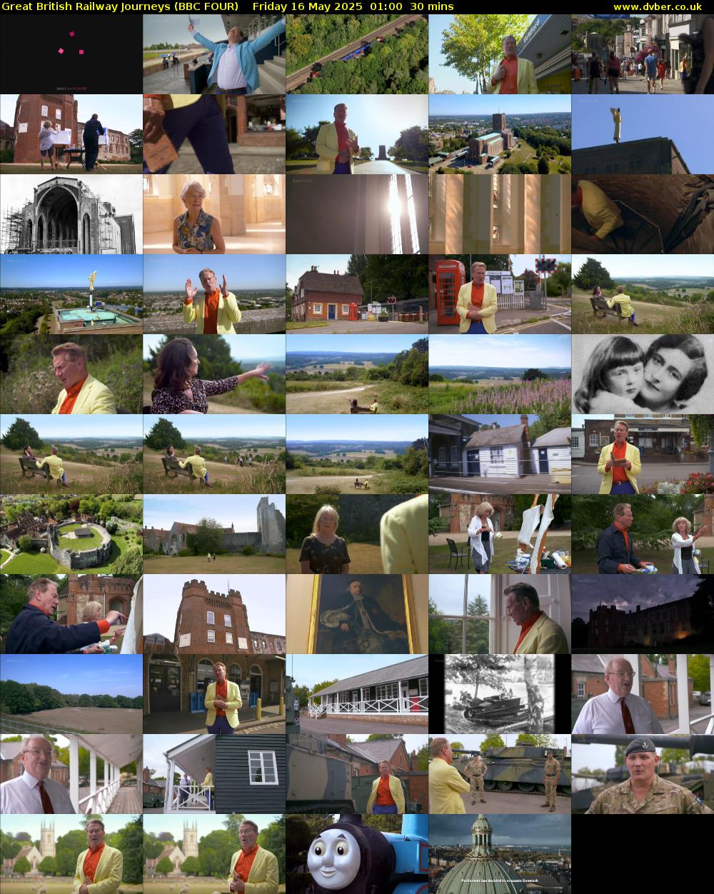 Great British Railway Journeys (BBC FOUR) Friday 16 May 2025 01:00 - 01:30