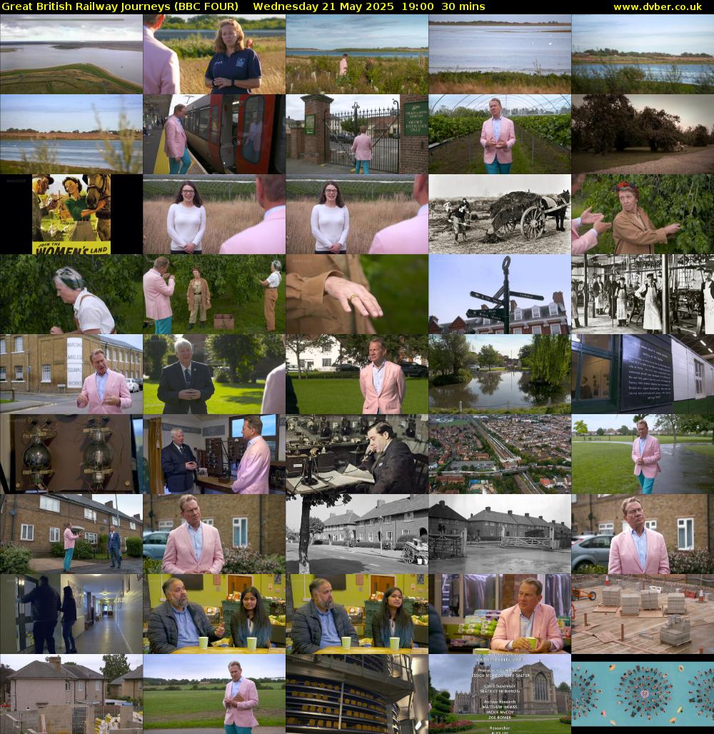 Great British Railway Journeys (BBC FOUR) Wednesday 21 May 2025 19:00 - 19:30