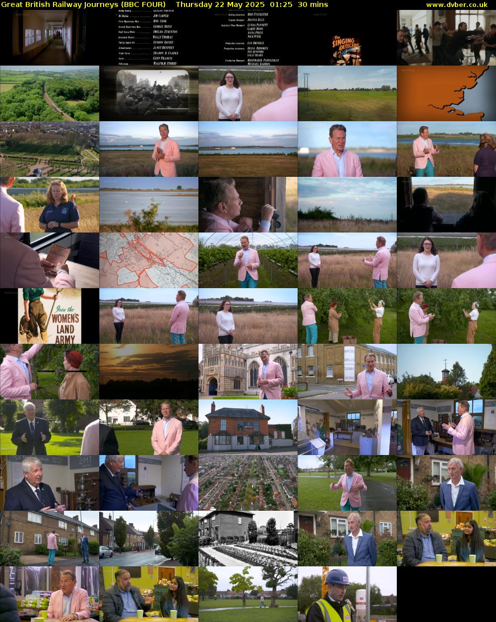 Great British Railway Journeys (BBC FOUR) Thursday 22 May 2025 01:25 - 01:55