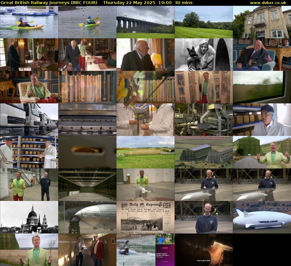 Great British Railway Journeys (BBC FOUR) Thursday 22 May 2025 19:00 - 19:30
