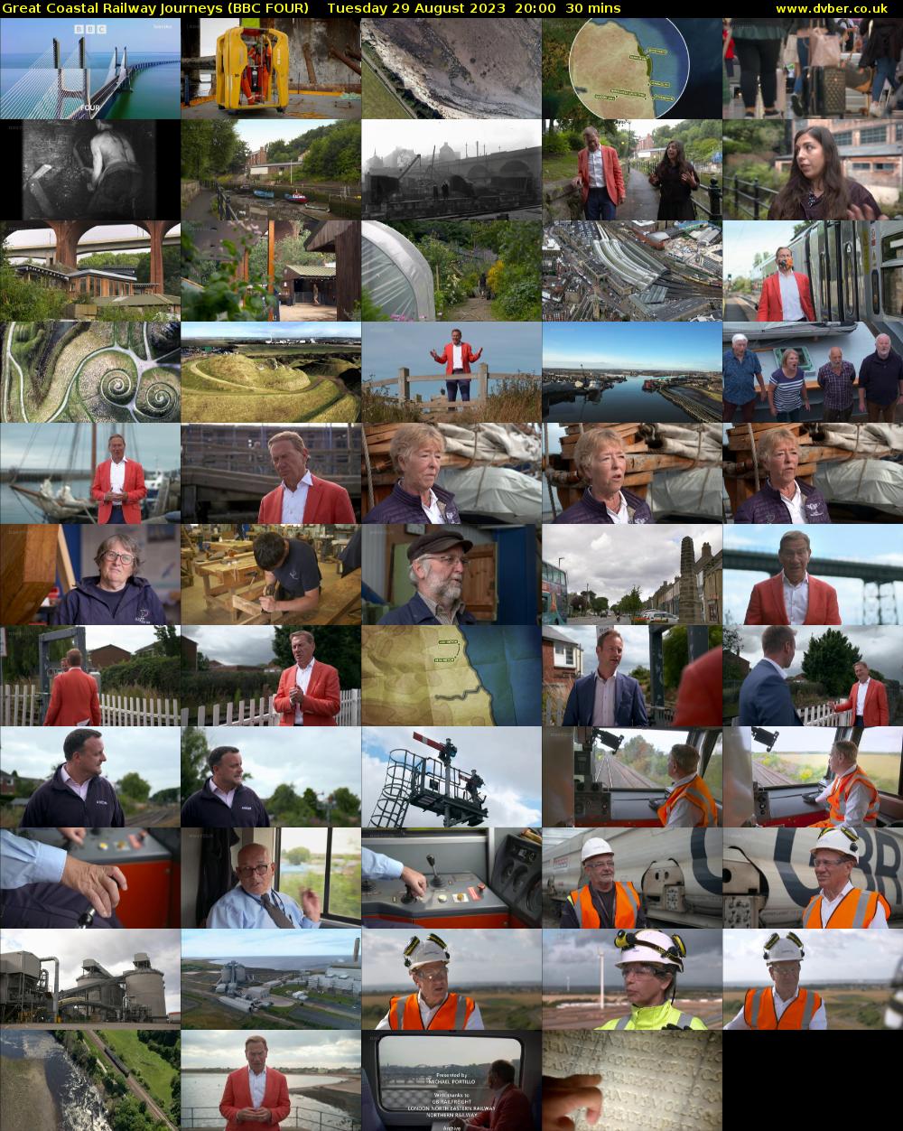 Great Coastal Railway Journeys (BBC FOUR) Tuesday 29 August 2023 20:00 - 20:30