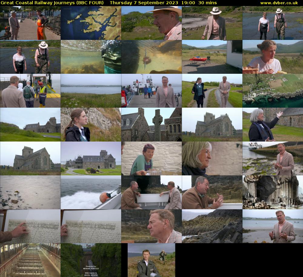 Great Coastal Railway Journeys (BBC FOUR) Thursday 7 September 2023 19:00 - 19:30