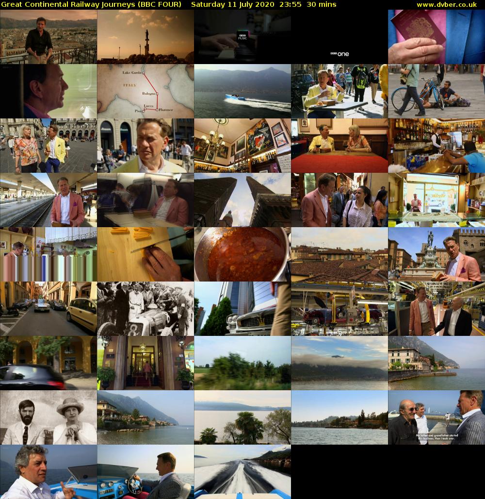 Great Continental Railway Journeys (BBC FOUR) Saturday 11 July 2020 23:55 - 00:25