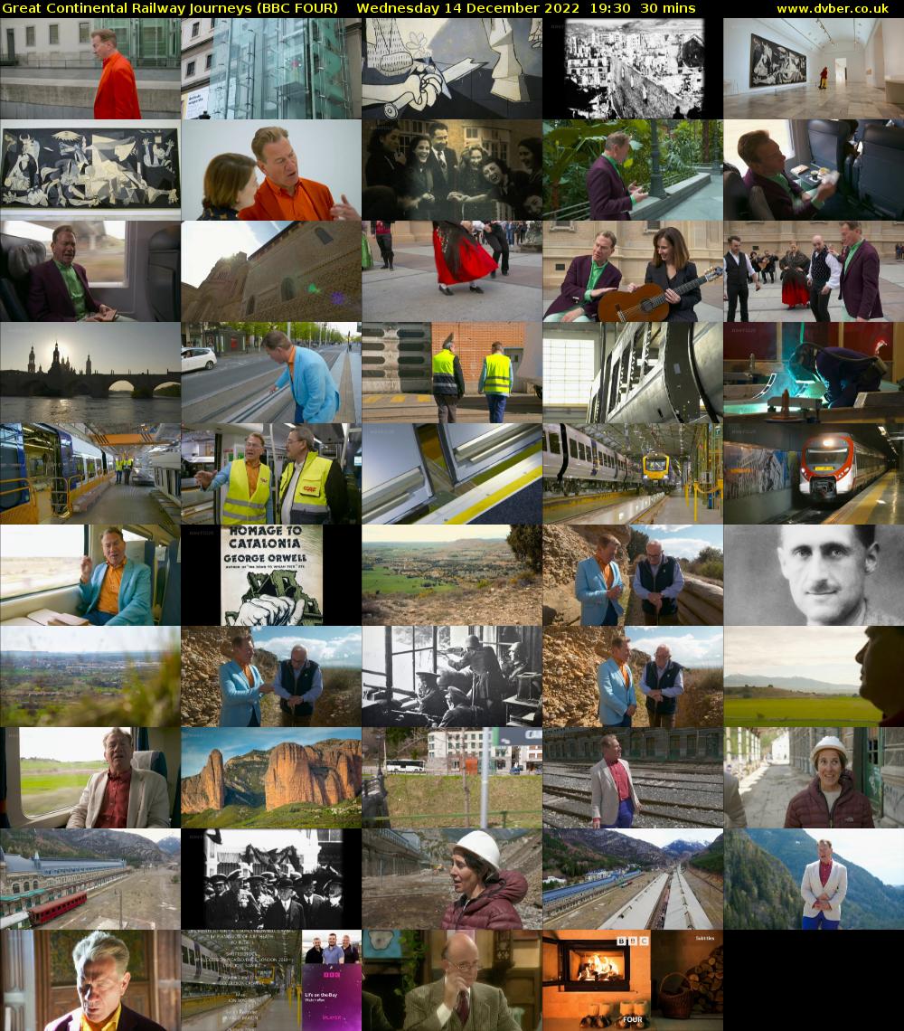 Great Continental Railway Journeys (BBC FOUR) Wednesday 14 December 2022 19:30 - 20:00