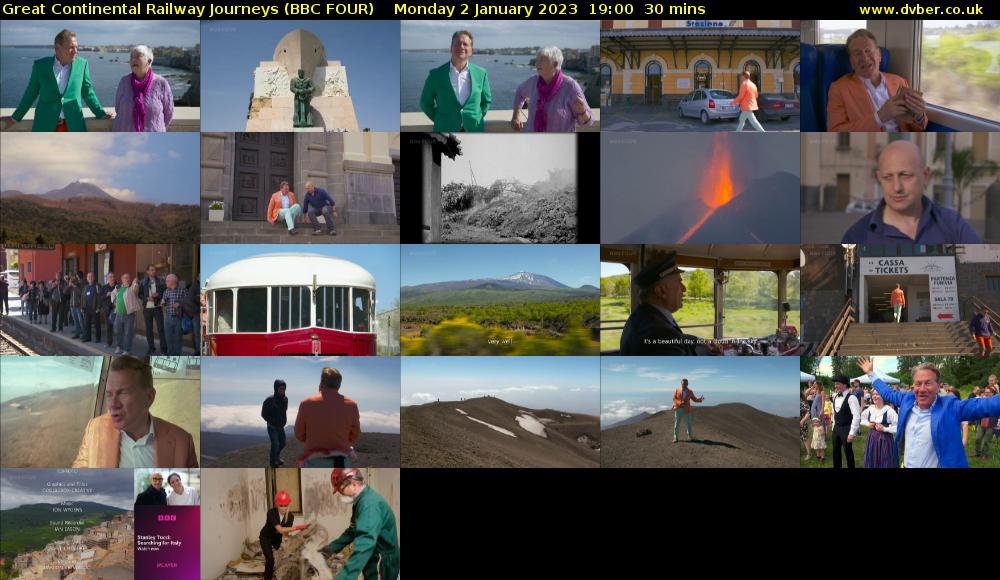 Great Continental Railway Journeys (BBC FOUR) Monday 2 January 2023 19:00 - 19:30