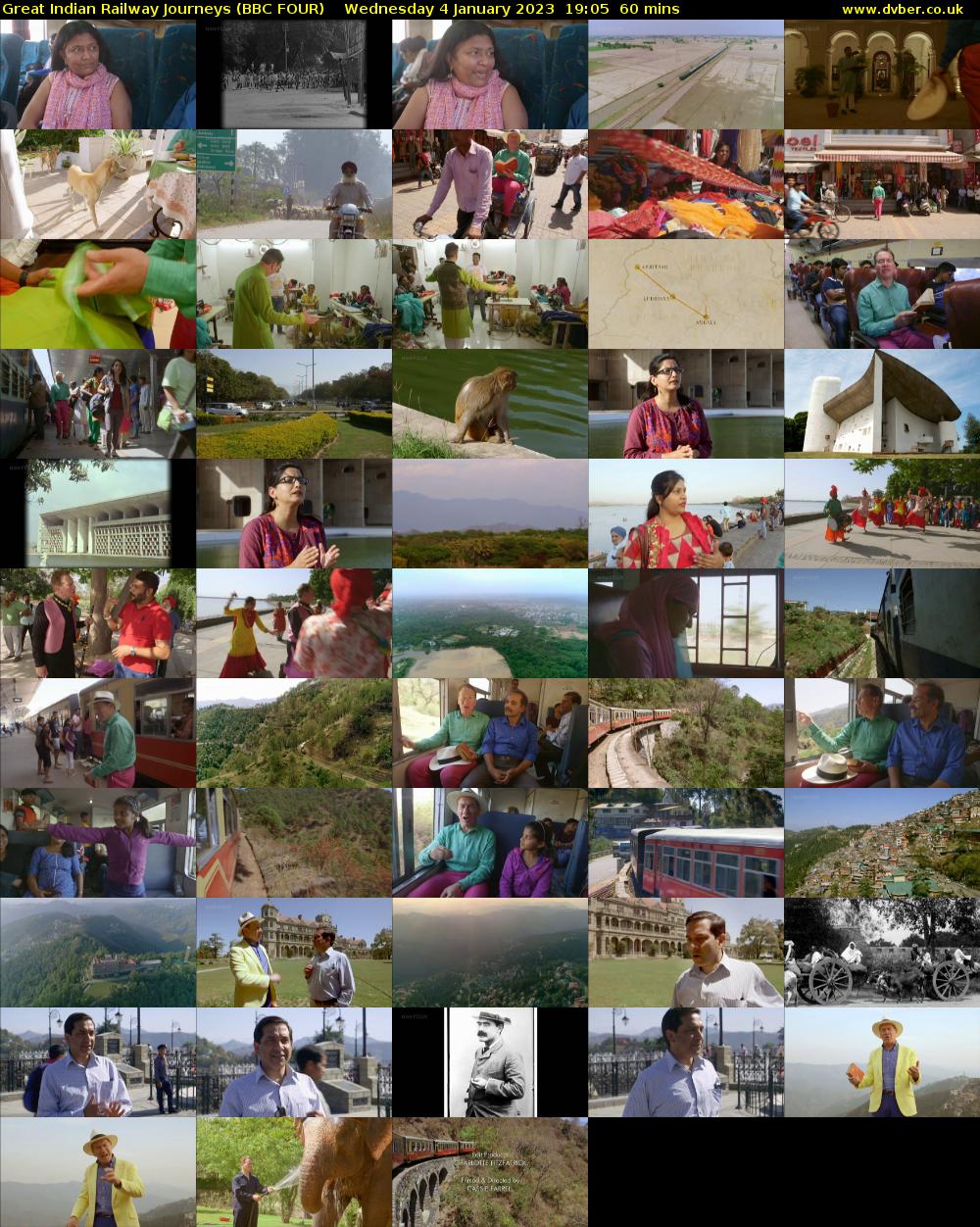 Great Indian Railway Journeys (BBC FOUR) Wednesday 4 January 2023 19:05 - 20:05