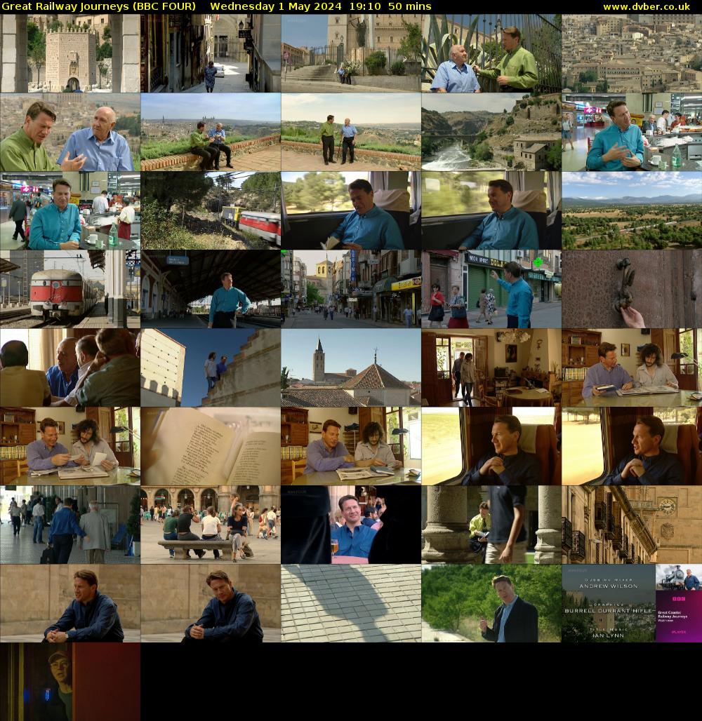 Great Railway Journeys (BBC FOUR) Wednesday 1 May 2024 19:10 - 20:00