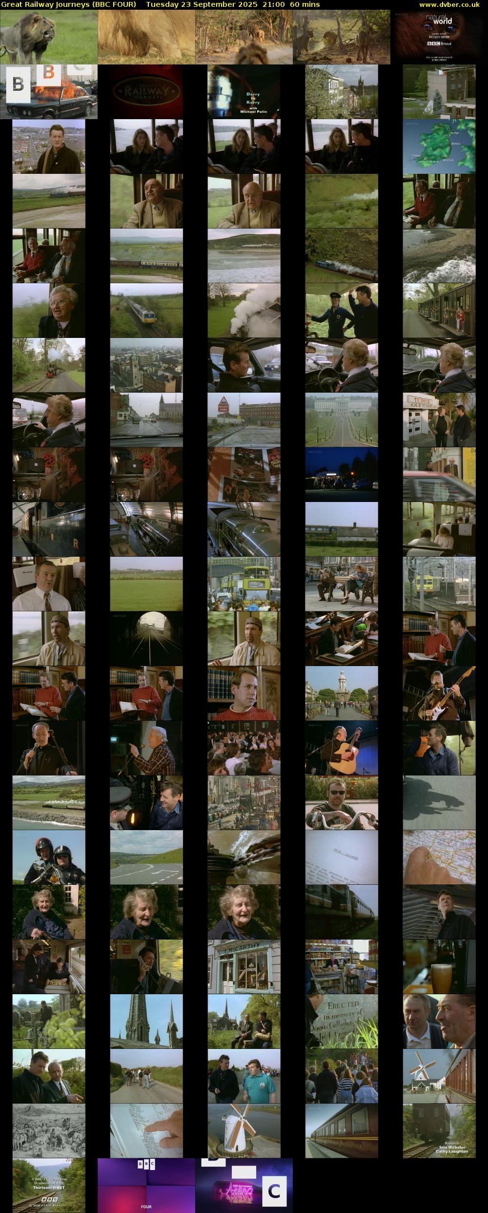 Great Railway Journeys (BBC FOUR) Tuesday 23 September 2025 21:00 - 22:00