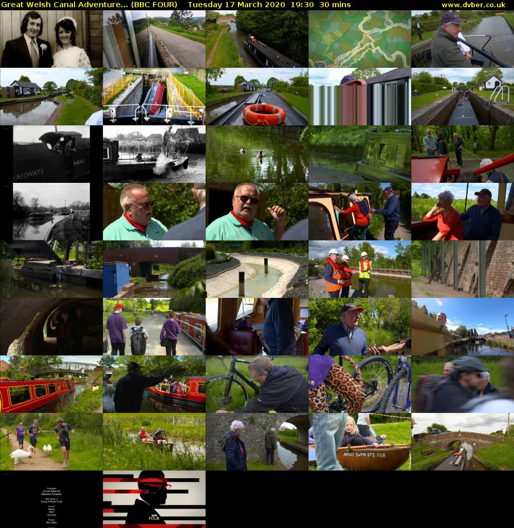 Great Welsh Canal Adventure... (BBC FOUR) Tuesday 17 March 2020 19:30 - 20:00