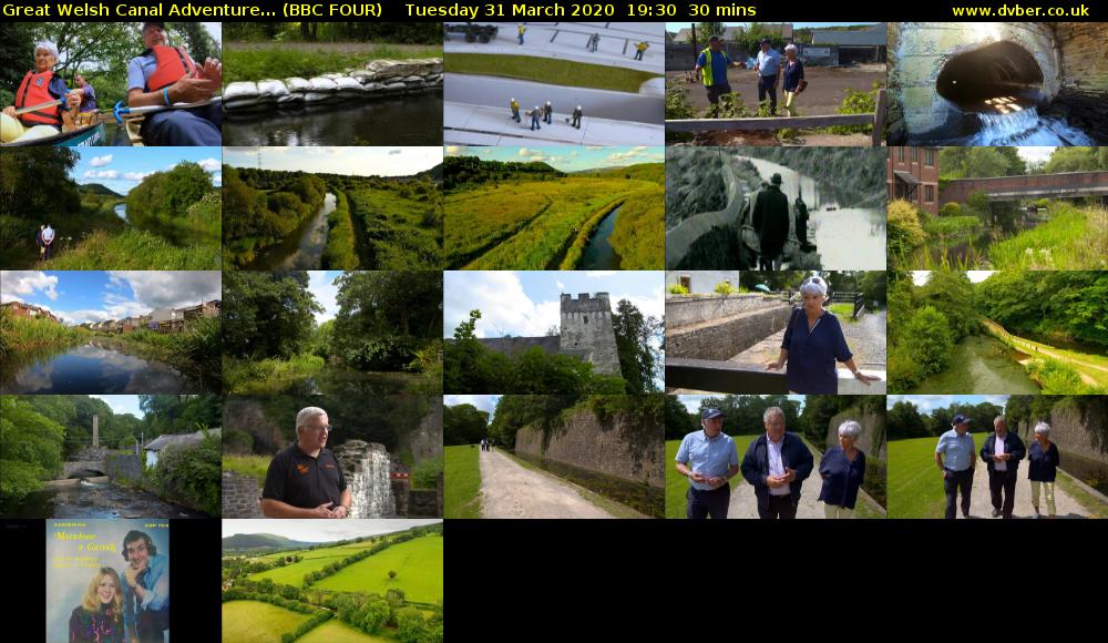 Great Welsh Canal Adventure... (BBC FOUR) Tuesday 31 March 2020 19:30 - 20:00