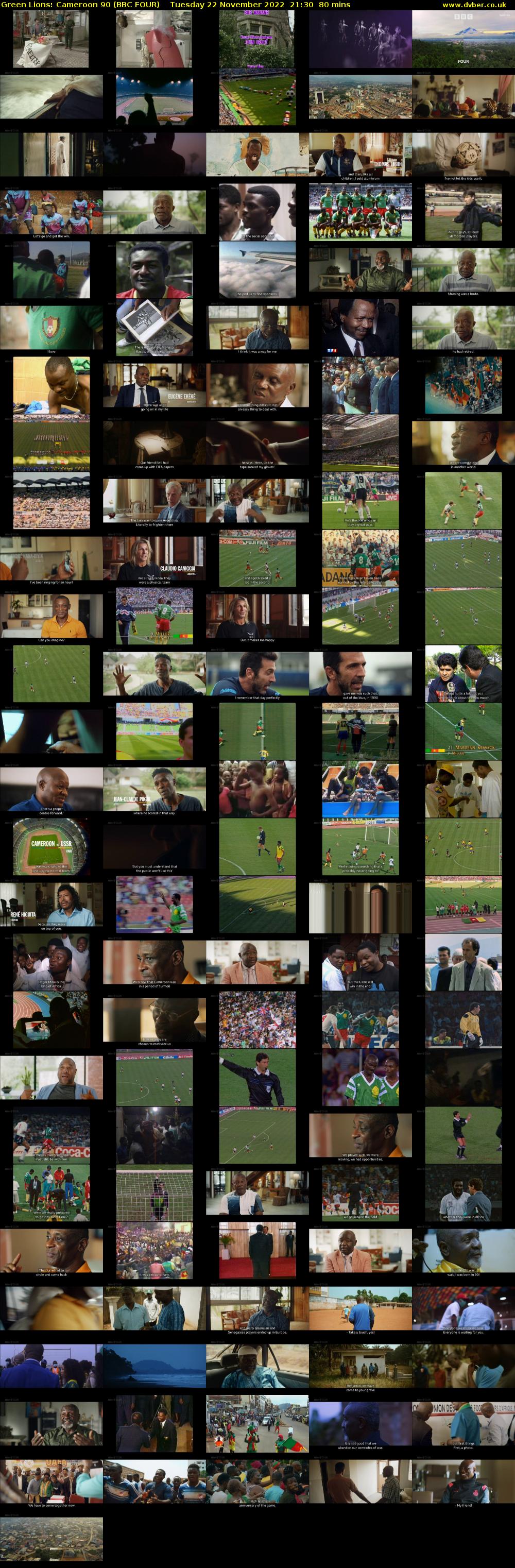 Green Lions: Cameroon 90 (BBC FOUR) Tuesday 22 November 2022 21:30 - 22:50