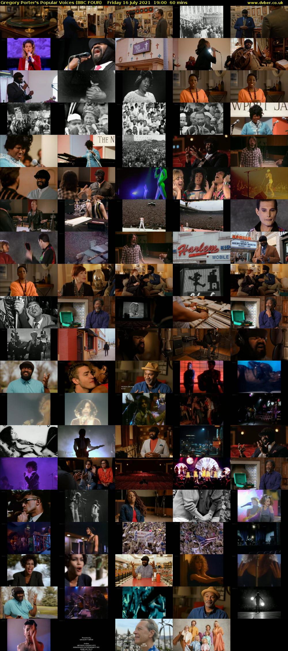 Gregory Porter's Popular Voices (BBC FOUR) Friday 16 July 2021 19:00 - 20:00