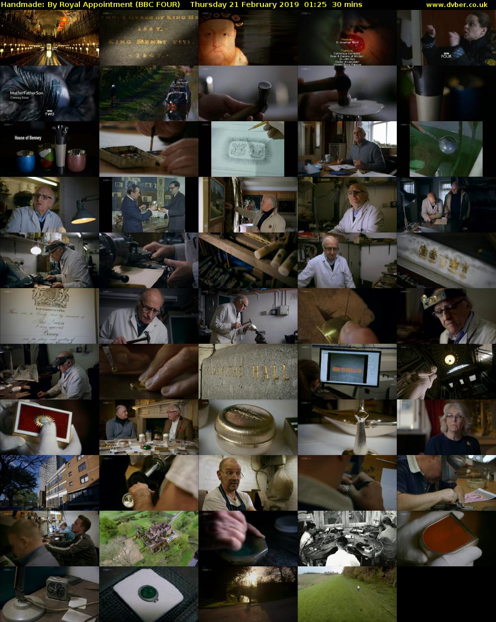 Handmade: By Royal Appointment (BBC FOUR) Thursday 21 February 2019 01:25 - 01:55