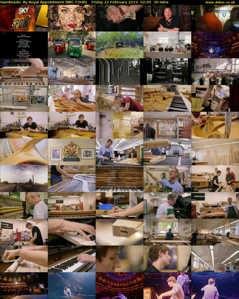 Handmade: By Royal Appointment (BBC FOUR) Friday 22 February 2019 02:05 - 02:35