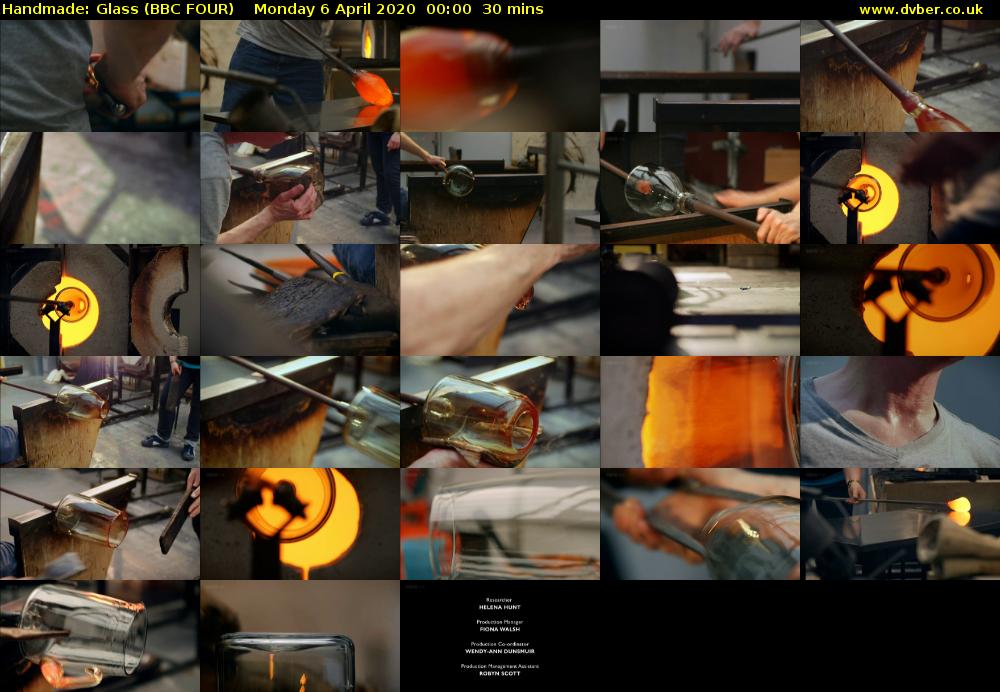 Handmade: Glass (BBC FOUR) Monday 6 April 2020 00:00 - 00:30