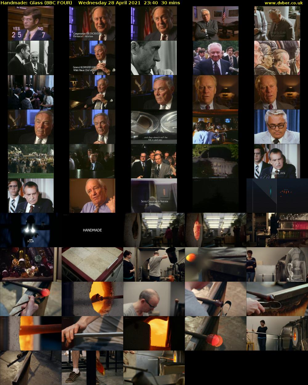 Handmade: Glass (BBC FOUR) Wednesday 28 April 2021 23:40 - 00:10