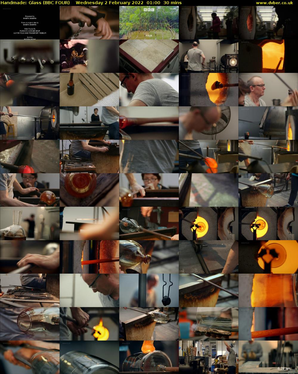 Handmade: Glass (BBC FOUR) Wednesday 2 February 2022 01:00 - 01:30