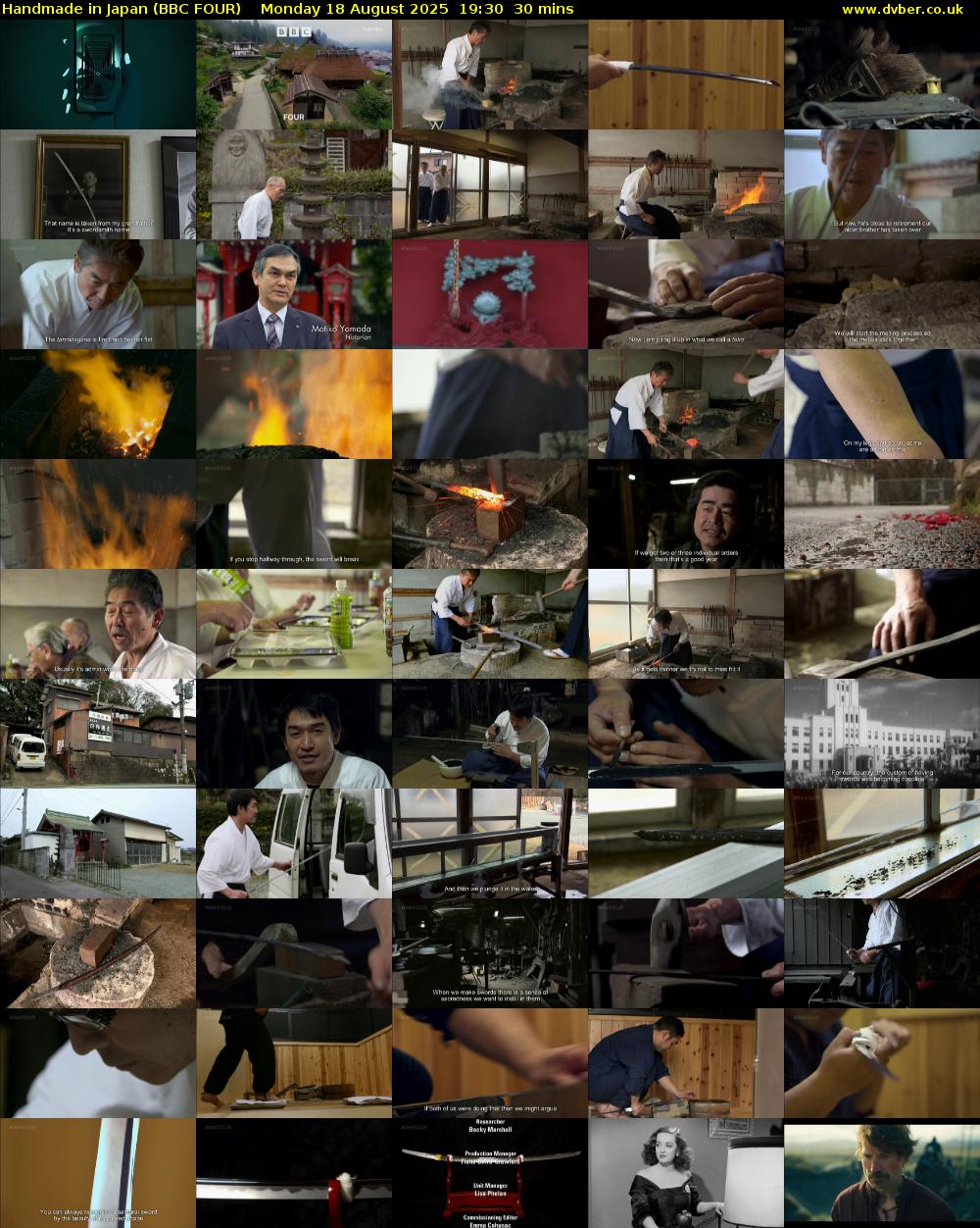 Handmade in Japan (BBC FOUR) Monday 18 August 2025 19:30 - 20:00