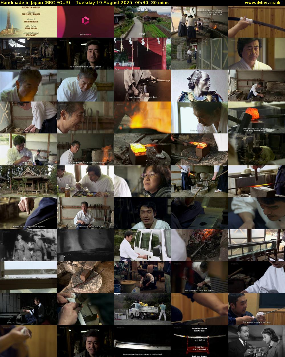 Handmade in Japan (BBC FOUR) Tuesday 19 August 2025 00:30 - 01:00