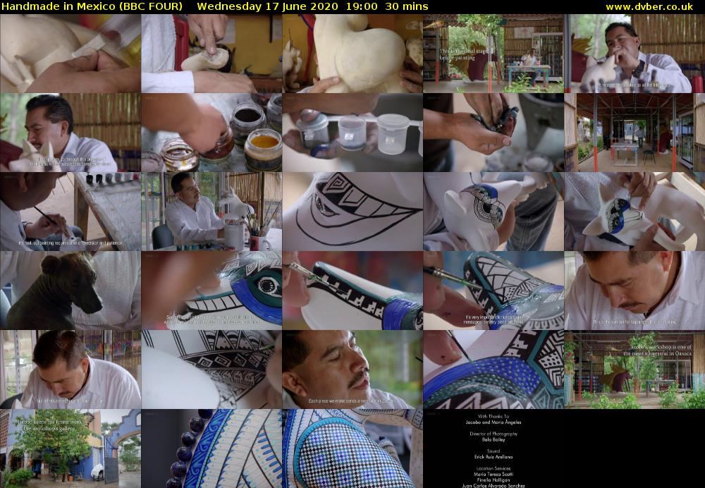 Handmade in Mexico (BBC FOUR) Wednesday 17 June 2020 19:00 - 19:30